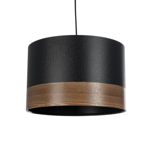 GloboStar® GLOBOSTAR® ZYKLUS 203-0101 Μοντέρνο Κρεμαστό Φωτιστικό Οροφής με Ντουί 1 x E27 AC 220-240V IP20 - Μαύρο & Καφέ - Μ36 x Π36 x Υ25cm