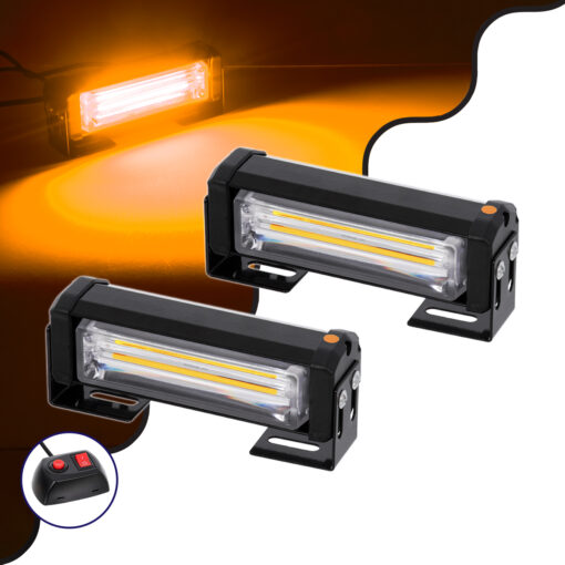 GloboStar® GloboStar® 85027 PRO Series ΣΕΤ 2 x Μπάρες Σήμανσης Οχήματος Οδικής Βοήθείας για Αυτοκίνητα & Φορτηγά 13 Προγραμμάτων Φωτισμού LED CREE CXB COB 8W DC 10-30V Αδιάβροχο IP65 Πορτοκαλί