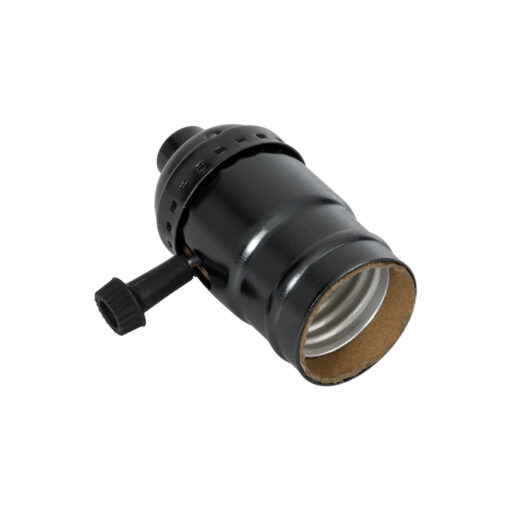 GloboStar® GloboStar® 78967 Ντουί Vintage Industrial Retro E27 με Διακόπτη ON/OFF - Μαύρο - Μ5.5 x Π3.6 x Υ7cm