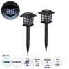 GloboStar® GloboStar® 69928 ΣΕΤ 2 Τεμαχίων Αυτόνομα Ηλιακά Φωτιστικά LED SMD 0.24W/Τεμ. 24lm/Τεμ. με Ενσωματωμένη Μπαταρία 600mAh - Φωτοβολταϊκό Πάνελ με Αισθητήρα Ημέρας-Νύχτας Αδιάβροχο IP65 Φανάρι Κήπου Τετράγωνο Ψυχρό Λευκό 6000K Μ8.5 x Π8.5 x Υ26.5cm