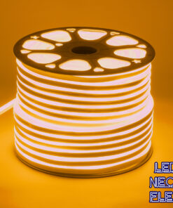 GloboStar® GloboStar® 70576 OVALE 120° Degree Neon Flex Epistar LED SMD 2835 1m 12W/m 120LED/m 1020lm/m 120° DC 230V Αδιάβροχη IP68 Gold - Ultra Θερμό 2200K Dimmable