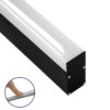 GloboStar® GloboStar® SURFACEPENDANT-PROFILE 70832-3M Προφίλ Αλουμινίου - Βάση & Ψύκτρα Ταινίας LED με Λευκό Γαλακτερό Κάλυμμα - Επιφανειακή & Κρεμαστή Χρήση - Πατητό Κάλυμμα - Μαύρο - 3 Μέτρα - Μ300 x Π3.5 x Υ7.4cm