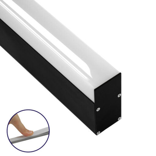 GloboStar® GloboStar® SURFACEPENDANT-PROFILE 70832-3M Προφίλ Αλουμινίου - Βάση & Ψύκτρα Ταινίας LED με Λευκό Γαλακτερό Κάλυμμα - Επιφανειακή & Κρεμαστή Χρήση - Πατητό Κάλυμμα - Μαύρο - 3 Μέτρα - Μ300 x Π3.5 x Υ7.4cm