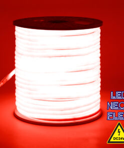 GloboStar® GloboStar® 70583 TUBE 360° Degree Neon Flex Epistar LED SMD 2835 1m 12W/m 120LED/m 840lm/m 360° DC 24V Αδιάβροχη IP68 Κόκκινο Dimmable