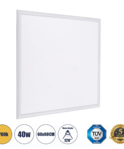 GloboStar® GloboStar® 60208 Χωνευτό LED Panel Milky Super Slim 60x60cm 40W 3600lm 120° CRI≥80Ra UGR<19 AC 220-240V IP20 Μ60 x Π60 x Υ1.5cm - Θερμό Λευκό 2700K - TÜV Certified Driver - 5 Years Warranty
