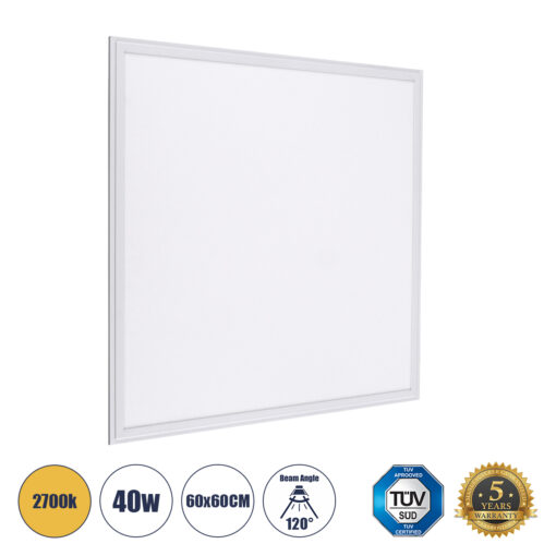 GloboStar® GloboStar® 60208 Χωνευτό LED Panel Milky Super Slim 60x60cm 40W 3600lm 120° CRI≥80Ra UGR