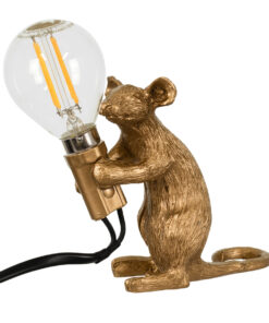 GloboStar® GloboStar® MOUSE 00680 Vintage Επιτραπέζιο Φωτιστικό Πορτατίφ Μονόφωτο 1 x E12 IP20 Χρυσό Πλαστικό - Μ12 x Π4 x Υ10cm