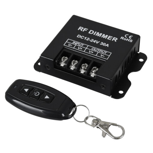 GloboStar® GLOBOSTAR® DIMMERME 73310 Σετ Dimmer με RF Ασύρματο Χειριστήριο με 1 x 30A 720W Κανάλι DC 12-24V 30A 720W Max IP20 - RF2.4Ghz - Μ8.7 x Π6.2 x Υ2cm - 2 Χρόνια Εγγύηση