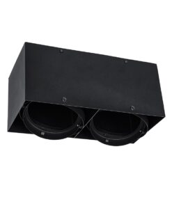 GloboStar® GloboStar® MAGMA 60627 Μοντέρνο Φωτιστικό Οροφής Σποτ Δίφωτο 2 x GU10 IP20 Μαύρο Αλουμίνιο - Μ30 x Π15 x Υ13cm