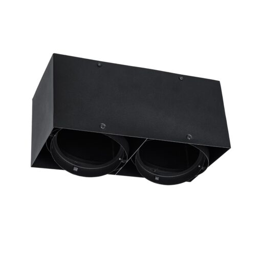 GloboStar® GloboStar® MAGMA 60627 Μοντέρνο Φωτιστικό Οροφής Σποτ Δίφωτο 2 x GU10 IP20 Μαύρο Αλουμίνιο - Μ30 x Π15 x Υ13cm