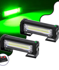 GloboStar® GloboStar® 85025 PRO Series ΣΕΤ 2 x Μπάρες Σήμανσης Οχήματος Πυροσβεστικής για Αυτοκίνητα & Φορτηγά 13 Προγραμμάτων Φωτισμού STROBE LED CREE CXB COB 18W DC 10-30V Αδιάβροχο IP65 Πράσινο