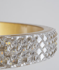 GLOBOSTAR® DIAMOND TRIO 61137-DECO Μοντέρνο Κρεμαστό Φωτιστικό Οροφής LED 100W 12123lm 360° AC 220-240V IP20 Ρυθμιζόμενο Λευκό CCT με Χειριστήριο από 2700K έως 6000K Dimmable - Lumileds SMD Chip - Χρυσό Βούρτσας - Μ25 x Π40 x Υ60cm - 3 Χρόνια Εγγύηση 21 67fcfc 61137 7