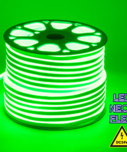 GloboStar® GloboStar® 70564 OVALE 120° Degree Neon Flex Epistar LED SMD 2835 1m 12W/m 120LED/m 840lm/m 120° DC 24V Αδιάβροχη IP68 Πράσινο Dimmable