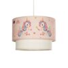 GloboStar® GLOBOSTAR® PONY 204-0016 Παιδικό Κρεμαστό Φωτιστικό Οροφής με Ντουί 1 x E27 AC 220-240V IP20 - Ροζ - Μ30 x Π30 x Υ24cm