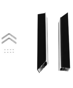 GLOBOSTAR® ALP-CORNER-IN90 RECESSA 61792 Χωνευτό Προφίλ Αλουμινίου Γωνία με Λευκό Γαλακτερό Πατητό Κάλυμμα για Ταινίες LED IP20 - Μαύρο Ματ - Μ30 x Π3.5 x Υ4cm 15 6881ec 61792 7