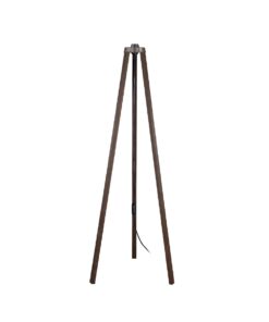 GloboStar® GloboStar® TRIPOD 203-0257 Μοντέρνο Επιδαπέδιο Φωτιστικό Μονόφωτο 1 x E27 IP20 Καφέ Ξύλο - Μ38 x Π38 x Υ120cm