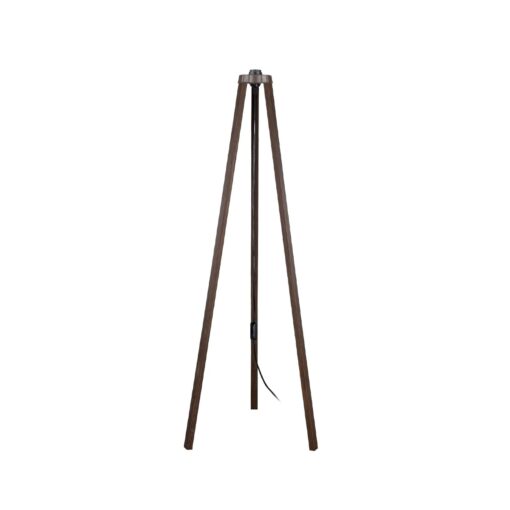 GloboStar® GloboStar® TRIPOD 203-0257 Μοντέρνο Επιδαπέδιο Φωτιστικό Μονόφωτο 1 x E27 IP20 Καφέ Ξύλο - Μ38 x Π38 x Υ120cm