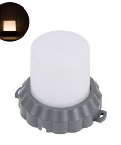 GloboStar® GloboStar® WALLLIGHT-MONA 90629 Φωτιστικό Τοίχου - Απλίκα Point Light LED 12W 1320lm 360° DC 24V Αδιάβροχο IP65 Φ13 x Υ12.5cm Θερμό Λευκό 3000K - Γκρι Ανθρακί - 3 Years Warranty