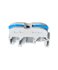 Alternative view of GloboStar® FAST-CONNECT 69903 Μονή Κλέμα Ράγας Ταχείας Σύνδεσης & Διακλάδωσης Καλωδίων για Ηλεκτρολογικούς Πίνακες - 1 x Είσοδος & 1 x Έξοδος με Συμβατή Διατομή Καλωδίων 0.2mm² έως 4mm² - 600V 32A Max - Μ4.5 x Π1 x Υ3.2cm - Γκρι & Μπλε - Πακέτο 10 Τεμαχίων - 5 Years Warranty