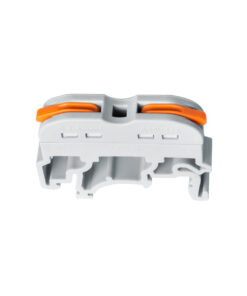 Alternative view of GloboStar® FAST-CONNECT 69904 Μονή Κλέμα Ράγας Ταχείας Σύνδεσης & Διακλάδωσης Καλωδίων για Ηλεκτρολογικούς Πίνακες - 1 x Είσοδος & 1 x Έξοδος με Συμβατή Διατομή Καλωδίων 0.2mm² έως 4mm² - 600V 32A Max - Μ4.5 x Π1 x Υ3.2cm - Γκρι & Πορτοκαλί - Πακέτο 10 Τεμαχίων - 5 Years Warranty