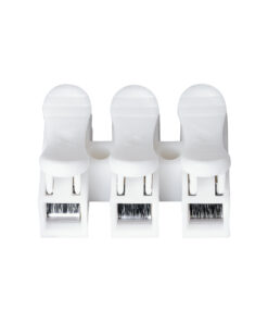 Alternative view of GloboStar® FAST-CONNECT 69906 Τριπλή Κλέμα Ταχείας Σύνδεσης & Διακλάδωσης Καλωδίων - 3 x Είσοδοι & 3 x Έξοδοι με Συμβατή Διατομή Καλωδίων 0.2mm² έως 1mm² - 250V 2A Max - Μ2 x Π2.7 x Υ1.9cm - Λευκό - Πακέτο 20 Τεμαχίων - 5 Years Warranty