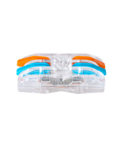 Alternative view of GloboStar® FAST-CONNECT 69907 Διπλή Κλέμα Ταχείας Σύνδεσης & Διακλάδωσης Καλωδίων - 2 x Είσοδοι & 2 x Έξοδοι με Συμβατή Διατομή Καλωδίων 0.08mm² έως 2.5mm² - 250V/4KV 32A Max - Μ2 x Π4 x Υ1.5cm - Διάφανο με Πορτοκαλί & Μπλε - Πακέτο 5 Τεμαχίων - 5 Years Warranty