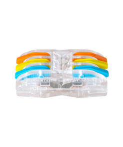 Alternative view of GloboStar® FAST-CONNECT 69908 Τριπλή Κλέμα Ταχείας Σύνδεσης & Διακλάδωσης Καλωδίων - 3 x Είσοδοι & 3 x Έξοδοι με Συμβατή Διατομή Καλωδίων 0.08mm² έως 2.5mm² - 250V/4KV 32A Max - Μ4 x Π4 x Υ1.5cm - Διάφανο με Πορτοκαλί, Κίτρινο & Μπλε - Πακέτο 5 Τεμαχίων - 5 Years Warranty