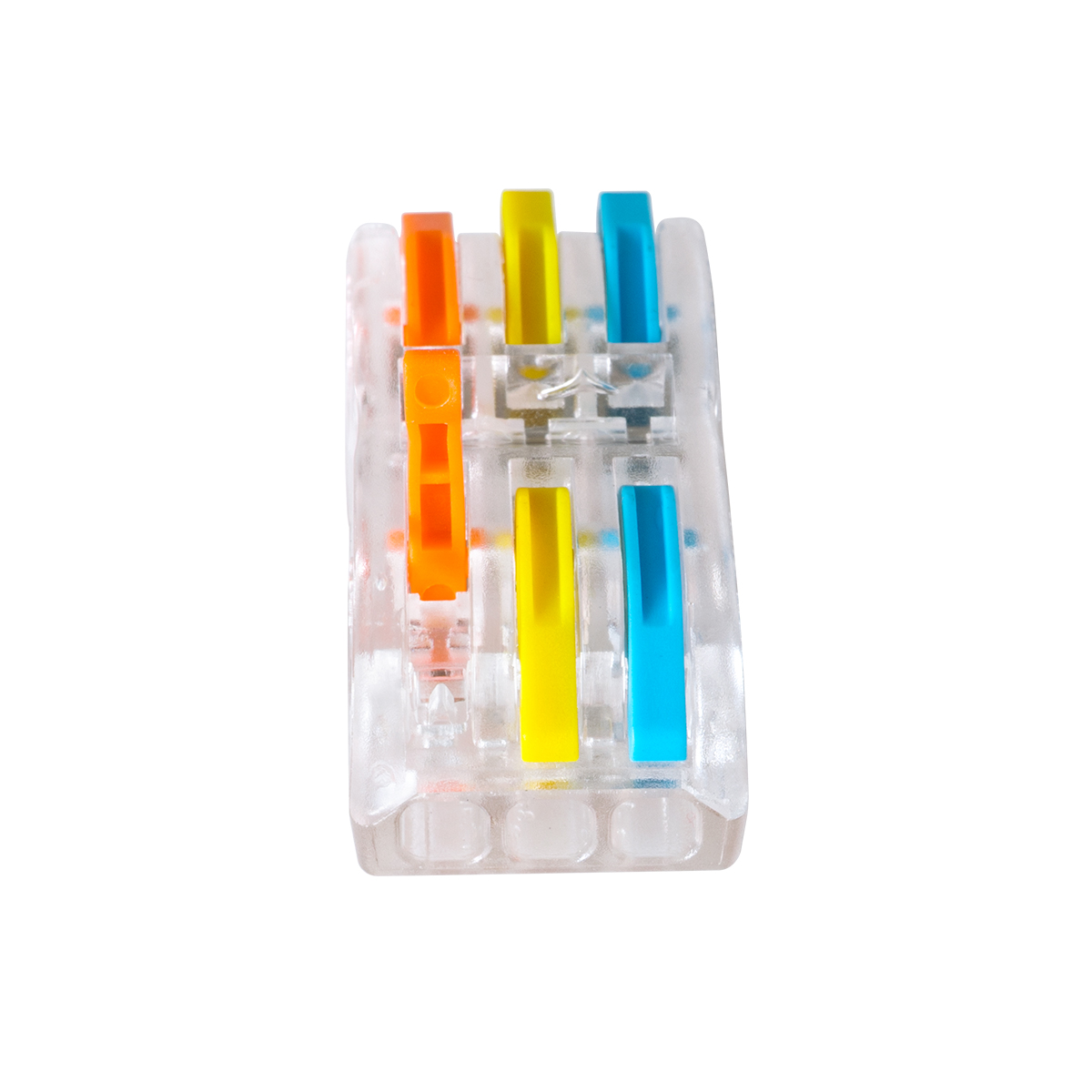 GloboStar® FAST-CONNECT 69908 Τριπλή Κλέμα Ταχείας Σύνδεσης & Διακλάδωσης Καλωδίων - 3 x Είσοδοι & 3 x Έξοδοι με Συμβατή Διατομή Καλωδίων 0.08mm² έως 2.5mm² - 250V/4KV 32A Max - Μ4 x Π4 x Υ1.5cm - Διάφανο με Πορτοκαλί, Κίτρινο & Μπλε - Πακέτο 5 Τεμαχίων - 5 Years Warranty 5 GloboStar® FAST-CONNECT 69908 Τριπλή Κλέμα Ταχείας Σύνδεσης & Διακλάδωσης Καλωδίων - 3 x Είσοδοι & 3 x Έξοδοι με Συμβατή Διατομή Καλωδίων 0.08mm² έως 2.5mm² - 250V/4KV 32A Max - Μ4 x Π4 x Υ1.5cm - Διάφανο με Πορτοκαλί, Κίτρινο & Μπλε - Πακέτο 5 Τεμαχίων - 5 Years Warranty - Image 3