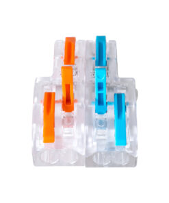 GloboStar® FAST-CONNECT 69909 Διπλή σε Τετραπλή Κλέμα Ταχείας Σύνδεσης & Διακλάδωσης Καλωδίων - 2 x Είσοδοι & 4 x Έξοδοι με Συμβατή Διατομή Καλωδίων 0.08mm² έως 2.5mm² - 250V/4KV 32A Max - Μ2.6 x Π4 x Υ1.5cm - Διάφανο με Πορτοκαλί & Μπλε - Πακέτο 5 Τεμαχίων - 5 Years Warranty 10 69909 4