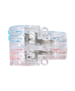 GloboStar® FAST-CONNECT 69909 Διπλή σε Τετραπλή Κλέμα Ταχείας Σύνδεσης & Διακλάδωσης Καλωδίων - 2 x Είσοδοι & 4 x Έξοδοι με Συμβατή Διατομή Καλωδίων 0.08mm² έως 2.5mm² - 250V/4KV 32A Max - Μ2.6 x Π4 x Υ1.5cm - Διάφανο με Πορτοκαλί & Μπλε - Πακέτο 5 Τεμαχίων - 5 Years Warranty 11 69909 5