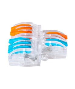 GloboStar® FAST-CONNECT 69910 Διπλή σε Εξαπλή Κλέμα Ταχείας Σύνδεσης & Διακλάδωσης Καλωδίων - 2 x Είσοδοι & 6 x Έξοδοι με Συμβατή Διατομή Καλωδίων 0.08mm² έως 2.5mm² - 250V/4KV 32A Max - Μ3.6 x Π4 x Υ1.5cm - Διάφανο με Πορτοκαλί & Μπλε - Πακέτο 5 Τεμαχίων - 5 Years Warranty 9 69910 3