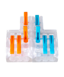 GloboStar® FAST-CONNECT 69910 Διπλή σε Εξαπλή Κλέμα Ταχείας Σύνδεσης & Διακλάδωσης Καλωδίων - 2 x Είσοδοι & 6 x Έξοδοι με Συμβατή Διατομή Καλωδίων 0.08mm² έως 2.5mm² - 250V/4KV 32A Max - Μ3.6 x Π4 x Υ1.5cm - Διάφανο με Πορτοκαλί & Μπλε - Πακέτο 5 Τεμαχίων - 5 Years Warranty 10 69910 4