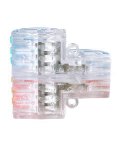 GloboStar® FAST-CONNECT 69910 Διπλή σε Εξαπλή Κλέμα Ταχείας Σύνδεσης & Διακλάδωσης Καλωδίων - 2 x Είσοδοι & 6 x Έξοδοι με Συμβατή Διατομή Καλωδίων 0.08mm² έως 2.5mm² - 250V/4KV 32A Max - Μ3.6 x Π4 x Υ1.5cm - Διάφανο με Πορτοκαλί & Μπλε - Πακέτο 5 Τεμαχίων - 5 Years Warranty 11 69910 5