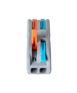 GLOBOSTAR® FAST-CONNECT 69911 Διπλή Κλέμα Ταχείας Σύνδεσης & Διακλάδωσης Καλωδίων - 2 x Είσοδοι & 2 x Έξοδοι με Συμβατή Διατομή Καλωδίων 0.08mm² έως 2.5mm² - 250V/4KV 32A Max IP20 - Γκρι με Πορτοκαλί & Μπλε - Μ2 x Π4 x Υ1.5cm - Πακέτο 5 Τεμαχίων 8 69911 3