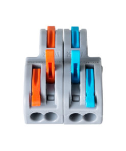 GloboStar® FAST-CONNECT 69913 Διπλή σε Τετραπλή Κλέμα Ταχείας Σύνδεσης & Διακλάδωσης Καλωδίων - 2 x Είσοδοι & 4 x Έξοδοι με Συμβατή Διατομή Καλωδίων 0.08mm² έως 2.5mm² - 250V/4KV 32A Max - Μ2.6 x Π4 x Υ1.5cm - Γκρι με Πορτοκαλί & Μπλε - Πακέτο 5 Τεμαχίων - 5 Years Warranty 10 69913 4