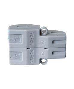 GloboStar® FAST-CONNECT 69913 Διπλή σε Τετραπλή Κλέμα Ταχείας Σύνδεσης & Διακλάδωσης Καλωδίων - 2 x Είσοδοι & 4 x Έξοδοι με Συμβατή Διατομή Καλωδίων 0.08mm² έως 2.5mm² - 250V/4KV 32A Max - Μ2.6 x Π4 x Υ1.5cm - Γκρι με Πορτοκαλί & Μπλε - Πακέτο 5 Τεμαχίων - 5 Years Warranty 11 69913 5