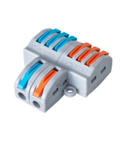 Alternative view of GloboStar® FAST-CONNECT 69914 Διπλή σε Εξαπλή Κλέμα Ταχείας Σύνδεσης & Διακλάδωσης Καλωδίων - 2 x Είσοδοι & 6 x Έξοδοι με Συμβατή Διατομή Καλωδίων 0.08mm² έως 2.5mm² - 250V/4KV 32A Max - Μ3.6 x Π4 x Υ1.5cm - Γκρι με Πορτοκαλί & Μπλε - Πακέτο 5 Τεμαχίων - 5 Years Warranty