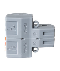 GloboStar® FAST-CONNECT 69914 Διπλή σε Εξαπλή Κλέμα Ταχείας Σύνδεσης & Διακλάδωσης Καλωδίων - 2 x Είσοδοι & 6 x Έξοδοι με Συμβατή Διατομή Καλωδίων 0.08mm² έως 2.5mm² - 250V/4KV 32A Max - Μ3.6 x Π4 x Υ1.5cm - Γκρι με Πορτοκαλί & Μπλε - Πακέτο 5 Τεμαχίων - 5 Years Warranty 11 69914 5