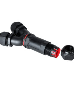 Alternative view of GloboStar® FAST-CONNECT 69918 Τριπλός Υ Αδιάβροχος IP68 Σύνδεσμος Ταχείας Σύνδεσης & Διακλάδωσης Καλωδίων - 1 x Είσοδος & 2 x Έξοδος - Εσωτερική Τριπλή Κλέμα με Συμβατή Διατομή Καλωδίων 3 x 0.5mm² έως 3 x 4mm² - 450V 24A Max - Μ13.5 x Π7.5 x Υ3cm - Μαύρο - 5 Years Warranty