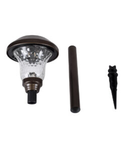 GloboStar® 69927 ΣΕΤ 4 Τεμαχίων Αυτόνομα Ηλιακά Φωτιστικά LED SMD 0.24W/Τεμ. 24lm/Τεμ. με Ενσωματωμένη Μπαταρία 600mAh - Φωτοβολταϊκό Πάνελ με Αισθητήρα Ημέρας-Νύχτας Αδιάβροχο IP65 Φανάρι Κήπου Στρογγυλό Ψυχρό Λευκό 6000K Φ12 x Υ23cm 11 69927 3