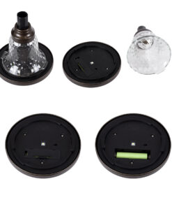 GloboStar® 69927 ΣΕΤ 4 Τεμαχίων Αυτόνομα Ηλιακά Φωτιστικά LED SMD 0.24W/Τεμ. 24lm/Τεμ. με Ενσωματωμένη Μπαταρία 600mAh - Φωτοβολταϊκό Πάνελ με Αισθητήρα Ημέρας-Νύχτας Αδιάβροχο IP65 Φανάρι Κήπου Στρογγυλό Ψυχρό Λευκό 6000K Φ12 x Υ23cm 12 69927 4