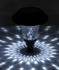 GloboStar® 69927 ΣΕΤ 4 Τεμαχίων Αυτόνομα Ηλιακά Φωτιστικά LED SMD 0.24W/Τεμ. 24lm/Τεμ. με Ενσωματωμένη Μπαταρία 600mAh - Φωτοβολταϊκό Πάνελ με Αισθητήρα Ημέρας-Νύχτας Αδιάβροχο IP65 Φανάρι Κήπου Στρογγυλό Ψυχρό Λευκό 6000K Φ12 x Υ23cm 15 69927 7