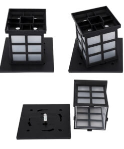 GloboStar® 69928 ΣΕΤ 2 Τεμαχίων Αυτόνομα Ηλιακά Φωτιστικά LED SMD 0.24W/Τεμ. 24lm/Τεμ. με Ενσωματωμένη Μπαταρία 600mAh - Φωτοβολταϊκό Πάνελ με Αισθητήρα Ημέρας-Νύχτας Αδιάβροχο IP65 Φανάρι Κήπου Τετράγωνο Ψυχρό Λευκό 6000K Μ8.5 x Π8.5 x Υ26.5cm 14 69928 5