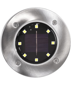 GloboStar® 69929 ΣΕΤ 4 Τεμαχίων Αυτόνομα Ηλιακά Φωτιστικά LED SMD 0.80W/Τεμ. 80lm/Τεμ. με Ενσωματωμένη Μπαταρία 600mAh - Φωτοβολταϊκό Πάνελ με Αισθητήρα Ημέρας-Νύχτας Αδιάβροχο IP65 Φανάρι Κήπου Στρογγυλό Ψυχρό Λευκό 6000K Φ12 x Υ13cm 17 69929 3