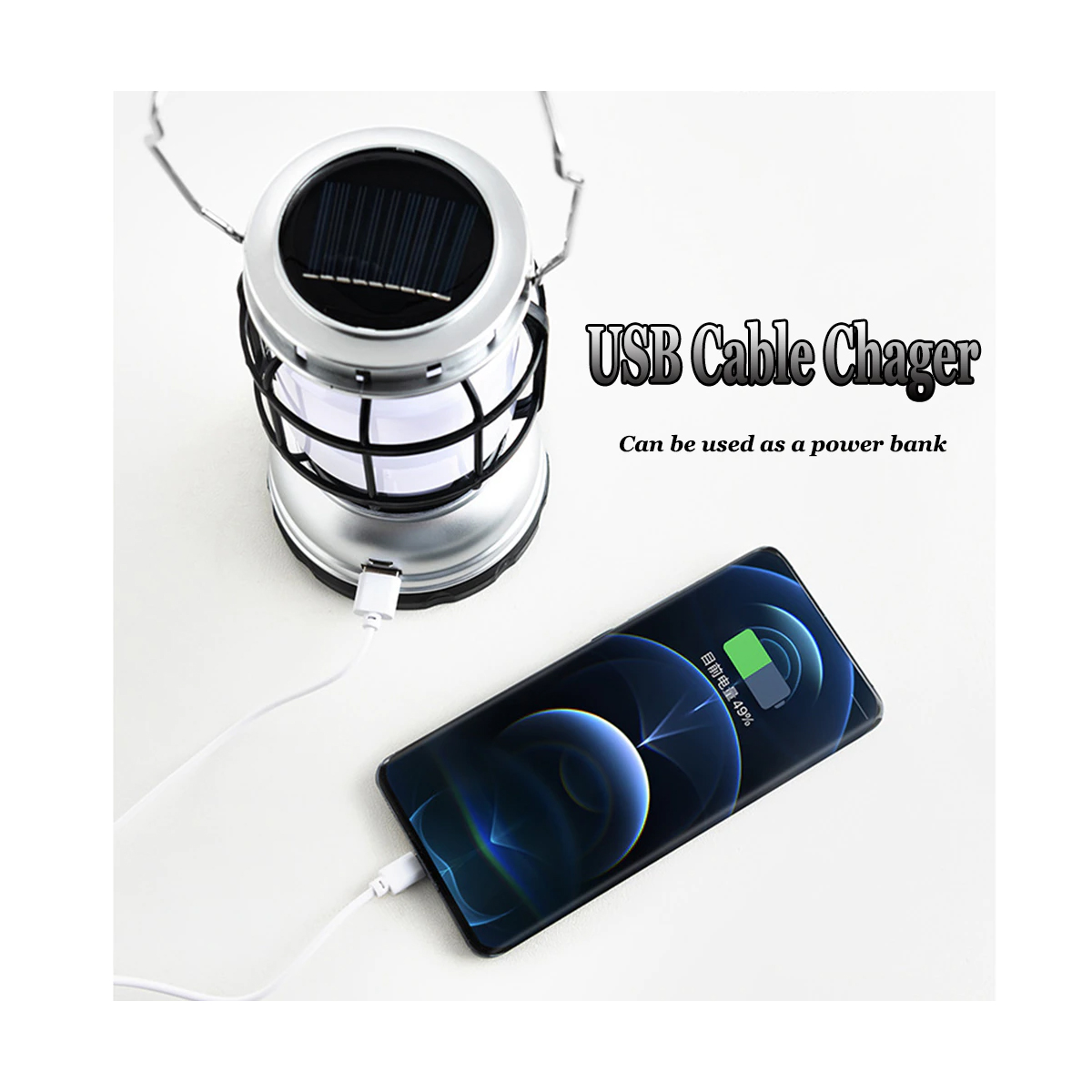 GloboStar® 69931 Αυτόνομο Ηλιακό Επαναφορτιζόμενο Φανάρι Camping LED 5W με Εναλλαγή Χρωμάτων Flame Effect & Επαναφορτιζόμενη Μπαταρία 18650 1200mAh Li-ion - Power Bank - Αδιάβροχο IP54 - Dimmable - Μαύρο Ασημί - Flame Effect 1800K - Ψυχρό Λευκό 6000K Φ10. 12 GloboStar® 69931 Αυτόνομο Ηλιακό Επαναφορτιζόμενο Φανάρι Camping LED 5W με Εναλλαγή Χρωμάτων Flame Effect & Επαναφορτιζόμενη Μπαταρία 18650 1200mAh Li-ion - Power Bank - Αδιάβροχο IP54 - Dimmable - Μαύρο Ασημί - Flame Effect 1800K - Ψυχρό Λευκό 6000K Φ10. - Image 10