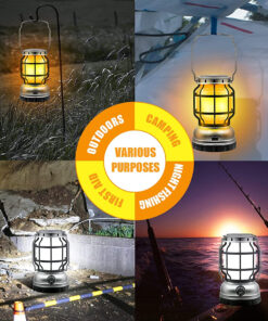 GloboStar® 69931 Αυτόνομο Ηλιακό Επαναφορτιζόμενο Φανάρι Camping LED 5W με Εναλλαγή Χρωμάτων Flame Effect & Επαναφορτιζόμενη Μπαταρία 18650 1200mAh Li-ion - Power Bank - Αδιάβροχο IP54 - Dimmable - Μαύρο Ασημί - Flame Effect 1800K - Ψυχρό Λευκό 6000K Φ10. 28 69931 13