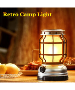 GloboStar® 69931 Αυτόνομο Ηλιακό Επαναφορτιζόμενο Φανάρι Camping LED 5W με Εναλλαγή Χρωμάτων Flame Effect & Επαναφορτιζόμενη Μπαταρία 18650 1200mAh Li-ion - Power Bank - Αδιάβροχο IP54 - Dimmable - Μαύρο Ασημί - Flame Effect 1800K - Ψυχρό Λευκό 6000K Φ10. 24 69931 9