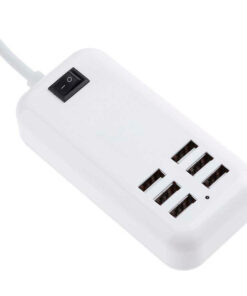 Φορτιστής USB 6 Θέσεων με ON / OFF Διακόπτη 4A 20 Watt 5V DC Λευκός GloboStar 69998 10 69998 009