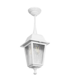 GloboStar® GloboStar® SOLME 203-0219 Vintage Κρεμαστό Φωτιστικό Φαναράκι Μονόφωτο 1 x E27 IP44 Λευκό Πλαστικό Σώμα - Μ15 x Π15 x Υ27cm