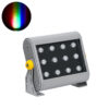GloboStar® GLOBOSTAR® FLOOD-HENA 90641 Προβολέας Σποτ Wall Washer LED 24W 2400lm 30° DC 24V Αδιάβροχο IP65 RGB DMX512 Dimmable - Ασημί - Μ22.5 x Π6 x Υ16.5cm - 3 Χρόνια Εγγύηση